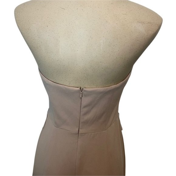 VERA WANG 'White' Bridesmaid Prom V-Wire Crepe Mermaid Dress Light Mauve Size 4 - Picture 11 of 14